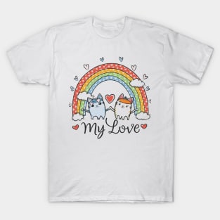 My Rainbow Cat is My Valentine T-Shirt